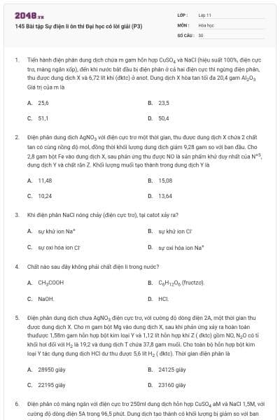 145 Bài tập Sự điện li ôn thi Đại học có lời giải (P3)