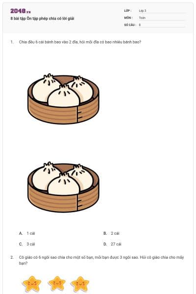 8 bài tập Ôn tập phép chia có lời giải