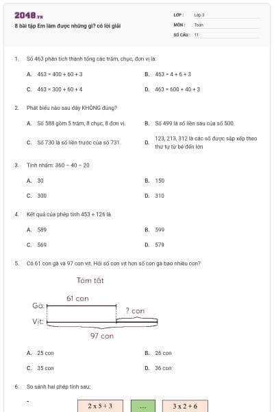 8 bài tập Em làm được những gì? có lời giải