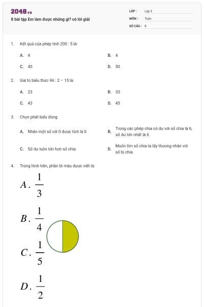 8 bài tập Em làm được những gì? có lời giải