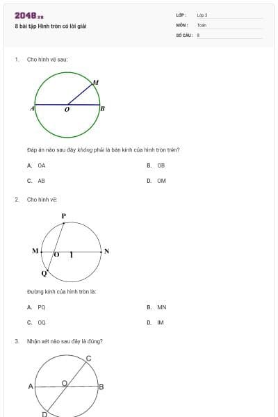 8 bài tập Hình tròn có lời giải