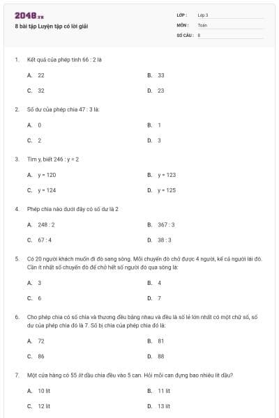 8 bài tập Luyện tập có lời giải