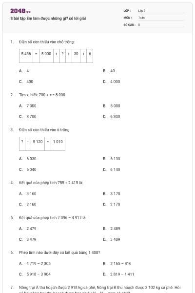 8 bài tập Em làm được những gì? có lời giải