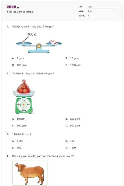 8 bài tập Gam có lời giải