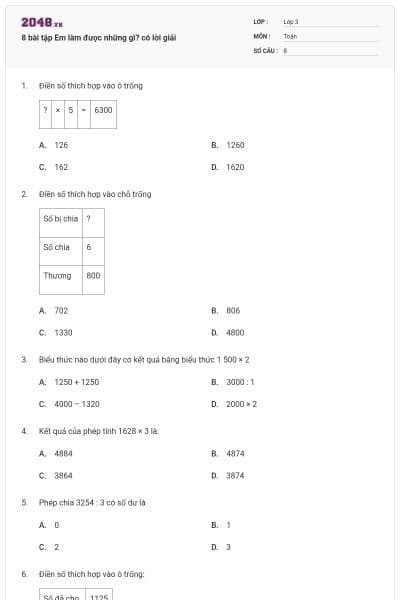 8 bài tập Em làm được những gì? có lời giải