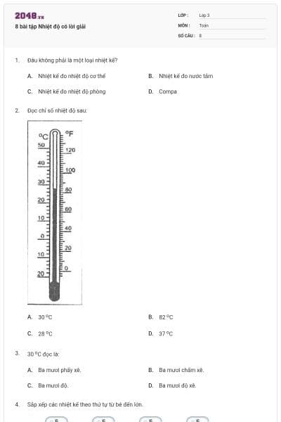 8 bài tập Nhiệt độ có lời giải