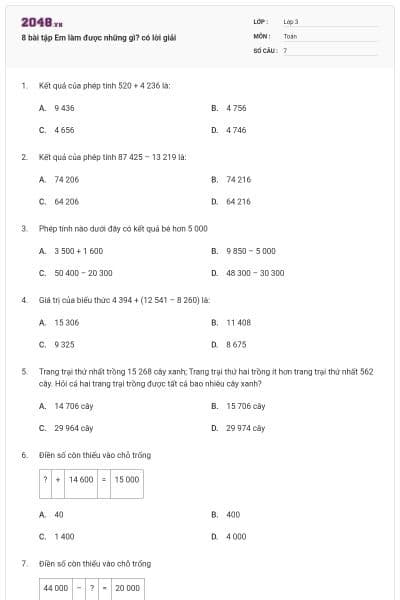 8 bài tập Em làm được những gì? có lời giải