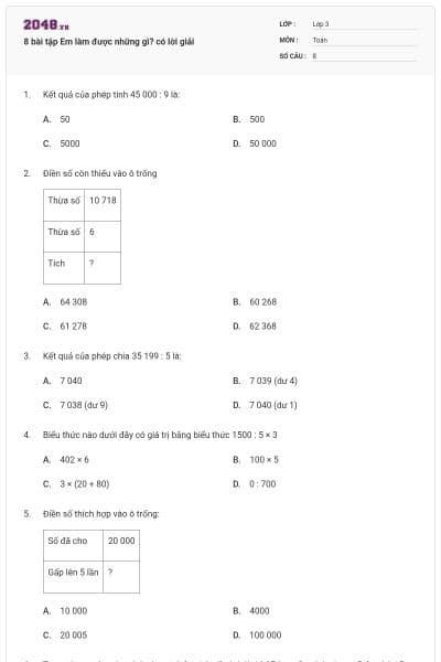 8 bài tập Em làm được những gì? có lời giải