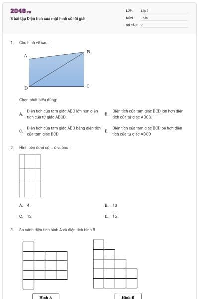 8 bài tập Diện tích của một hình có lời giải