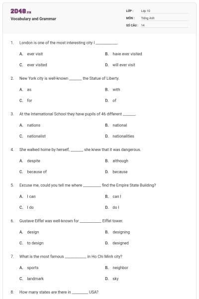 Vocabulary and Grammar