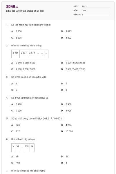 8 bài tập Luyện tập chung có lời giải