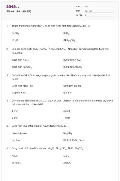 Bài toán nhận biết (P4)