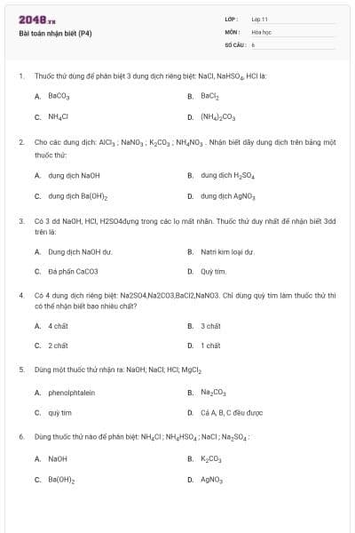 Bài toán nhận biết (P4)