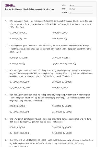 Bài tập áp dijng các định luật bảo toàn cấp độ nâng cao