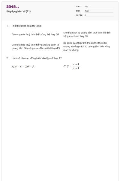 Ứng dụng hàm số (P1)