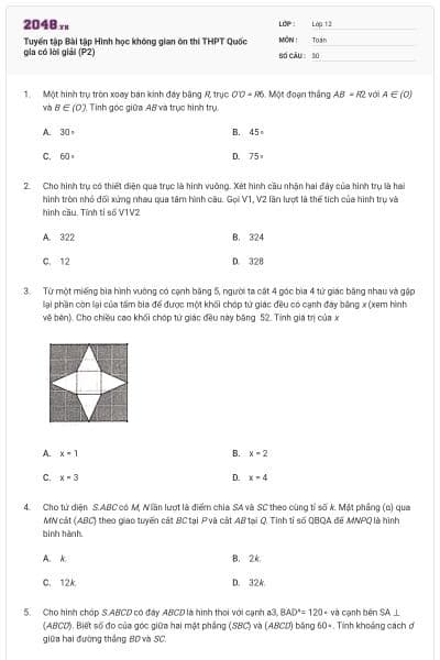 Tuyển tập Bài tập Hình học không gian ôn thi THPT Quốc gia có lời giải (P2)