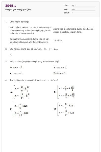 cung và góc lượng giác (p1)
