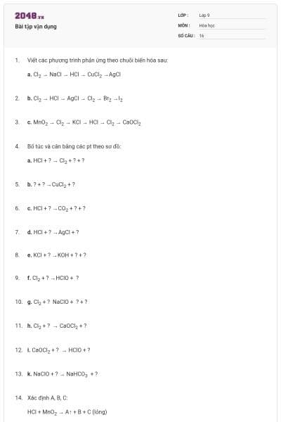 Bài tập vận dụng