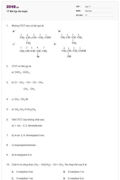 17 Bài tập rèn luyện