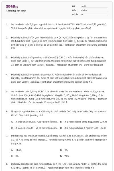 13 Bài tập rèn luyện