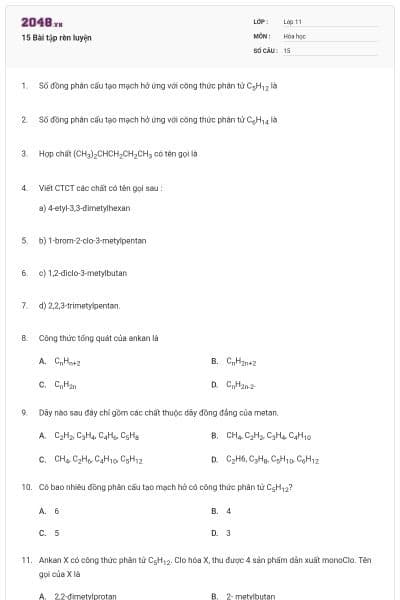 15 Bài tập rèn luyện