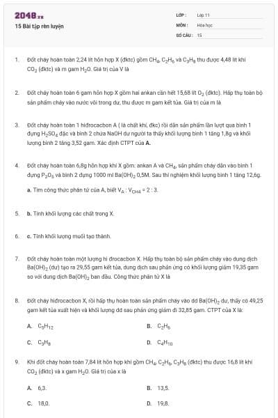 15 Bài tập rèn luyện