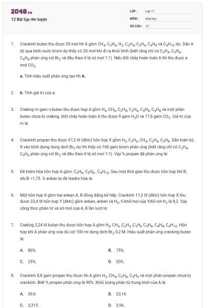 12 Bài tập rèn luyện