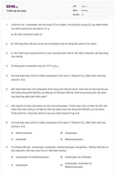 15 Bài tập rèn luyện