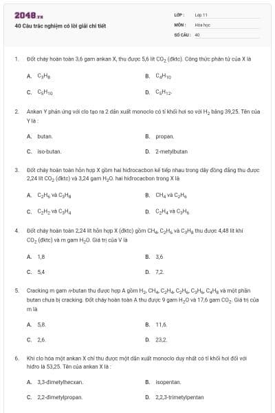 40 Câu trắc nghiệm có lời giải chi tiết