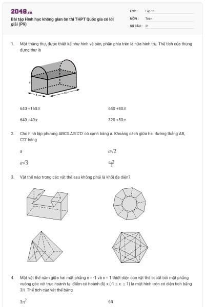 Bài tập Hình học không gian ôn thi THPT Quốc gia có lời giải (P9)
