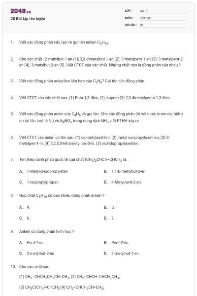 20 Bài tập rèn luyện