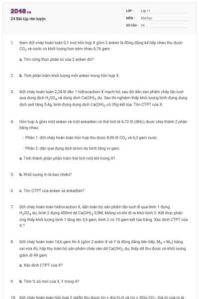 24 Bài tập rèn luyện