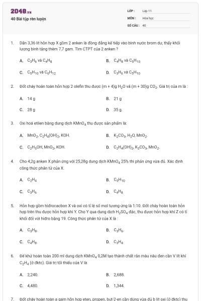 40 Bài tập rèn luyện