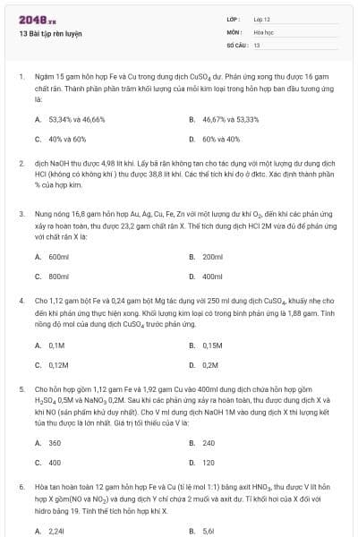 13 Bài tập rèn luyện