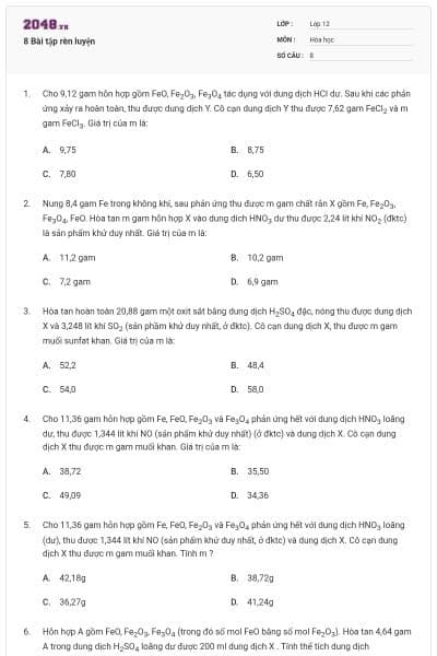 8 Bài tập rèn luyện