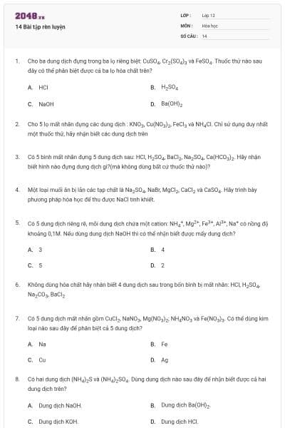 14 Bài tập rèn luyện