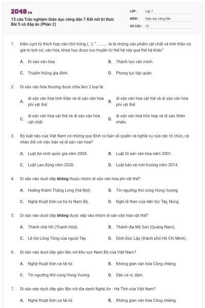 15 câu Trắc nghiệm Giáo dục công dân 7 Kết nối tri thức Bài 5 có đáp án (Phần 2)