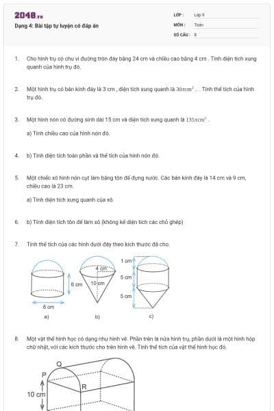 Dạng 4: Bài tập tự luyện có đáp án