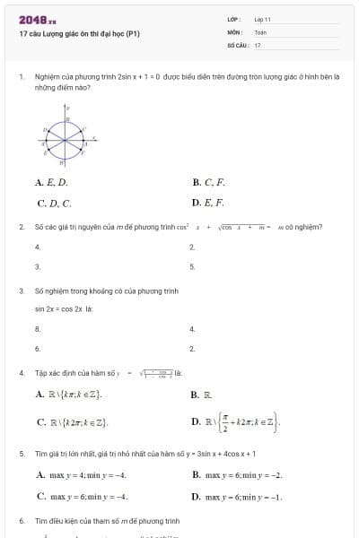 17 câu Lượng giác ôn thi đại học (P1)