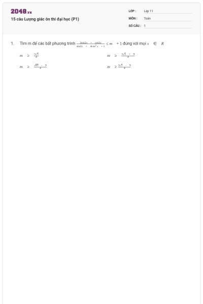 15 câu Lượng giác ôn thi đại học (P1)