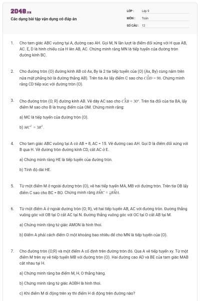 Các dạng bài tập vận dụng có đáp án