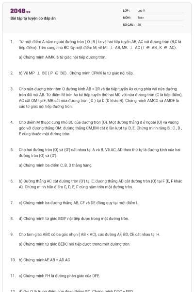 Bài tập tự luyện có đáp án