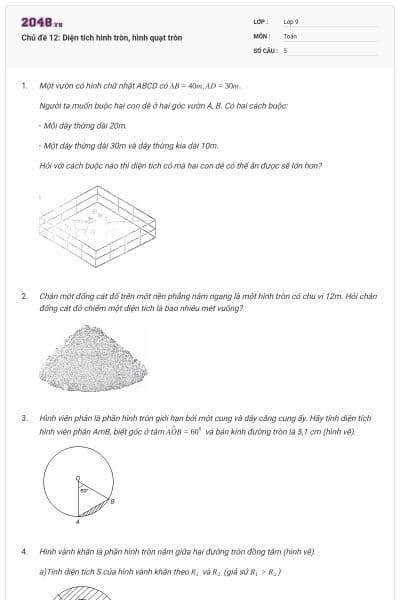 Chủ đề 12: Diện tích hình tròn, hình quạt tròn
