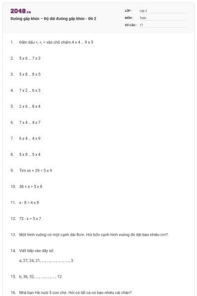 Đường gấp khúc – Độ dài đường gấp khúc - Đề 2