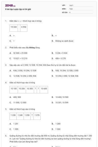8 bài tập Luyện tập có lời giải