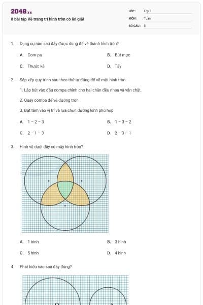 8 bài tập Vẽ trang trí hình tròn có lời giải