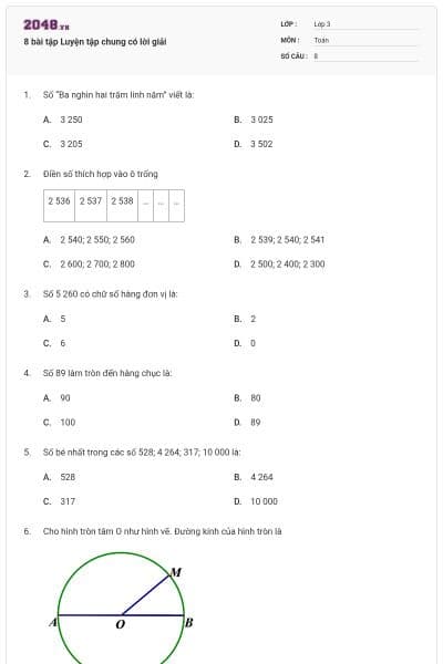 8 bài tập Luyện tập chung có lời giải