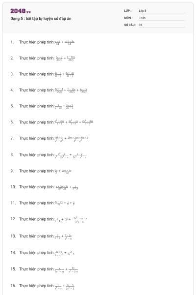 Dạng 5 : bài tập tự luyện có đáp án