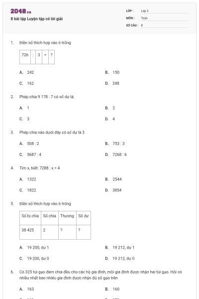 8 bài tập Luyện tập có lời giải