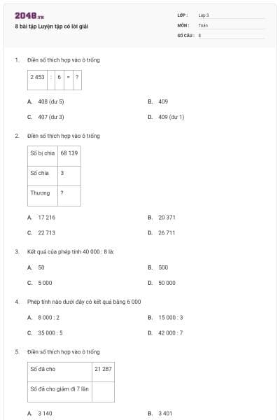 8 bài tập Luyện tập có lời giải